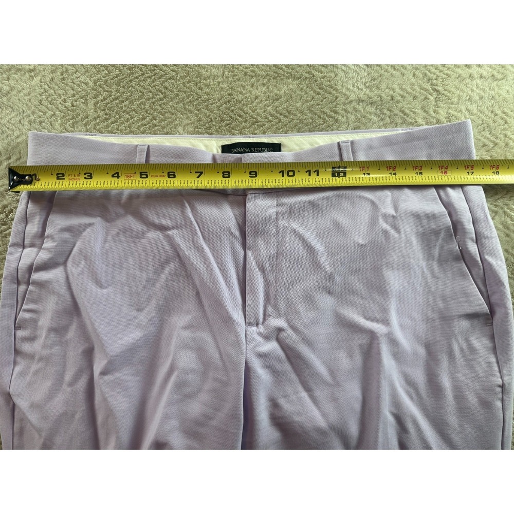 Banana Republic Logan Dress Pants Womens 8S Purple Flat Front Stretch Outdoor - Picture 9 of 11